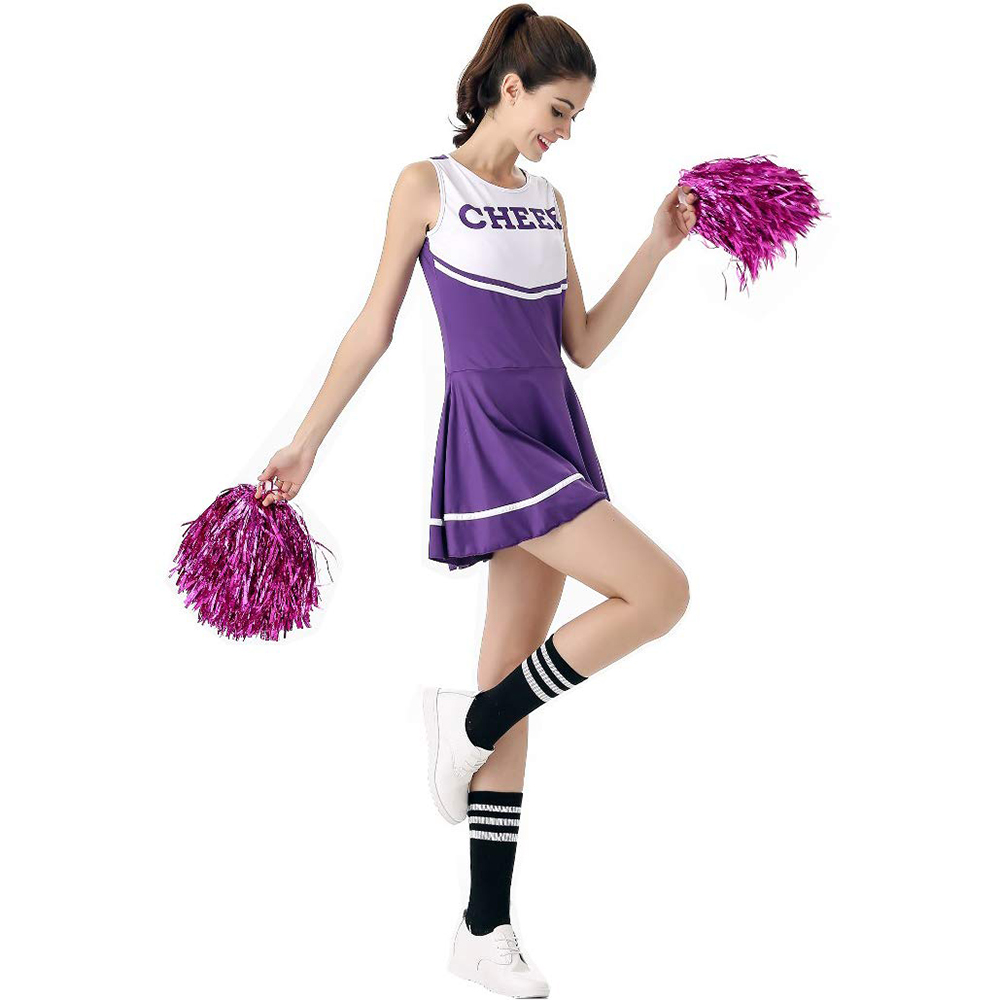 Lila Cheerleader-Kostüm-Abendkleid High School Musical Cheerleading-Uniform ohne Pom-Pom