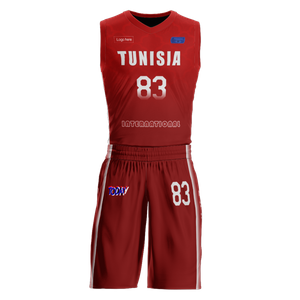 Benutzerdefinierte Tunesien-Team-Basketballanzüge
