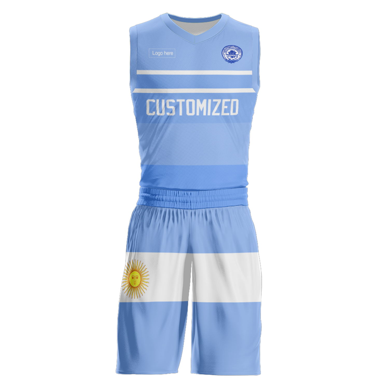 Kundenspezifische Argentinien-Team-Basketballanzüge